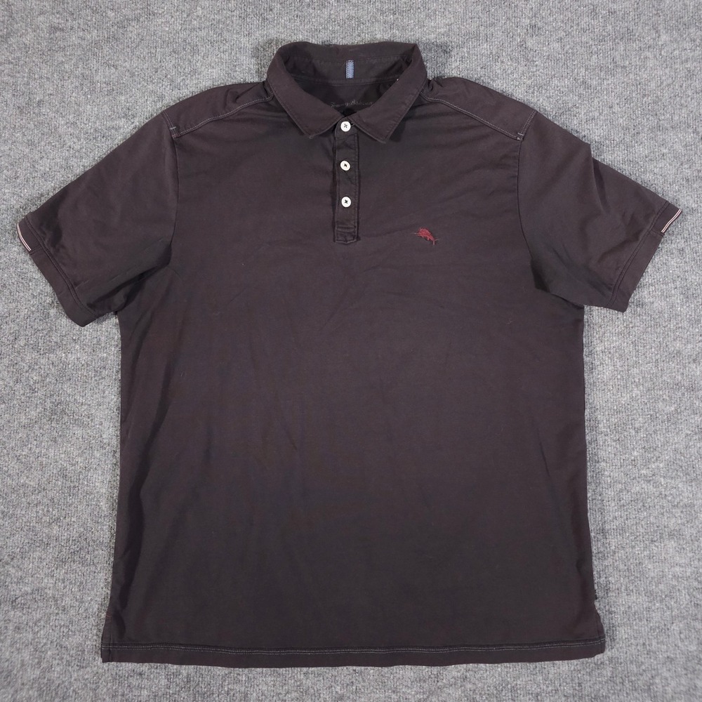 Tommy Bahama Polo Shirt Mens Large Brown IslandZone Golf Performance